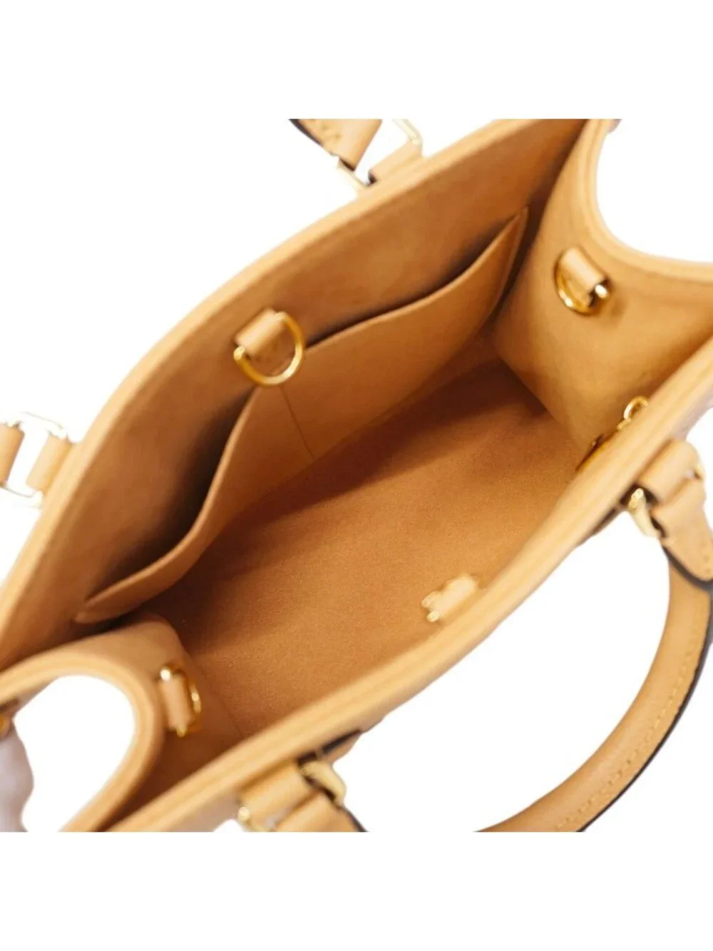 Louis Vuitton Handbag Monogram Empreinte Bicolor On The Go PM Arizona Cream